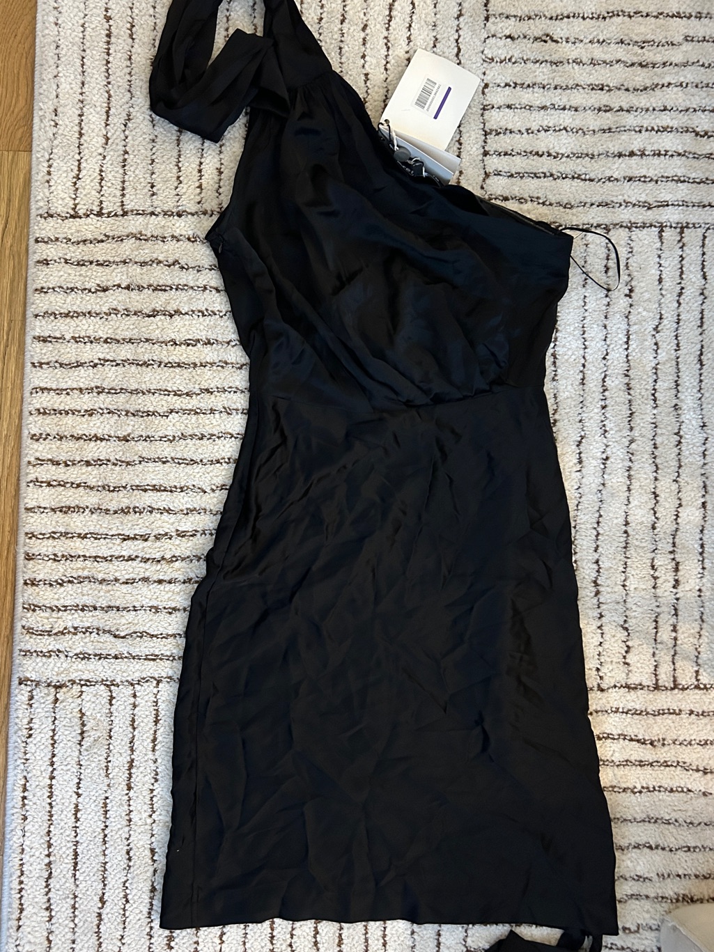 Nwt Retrofete Black One-Shoulder Cocktail Dress